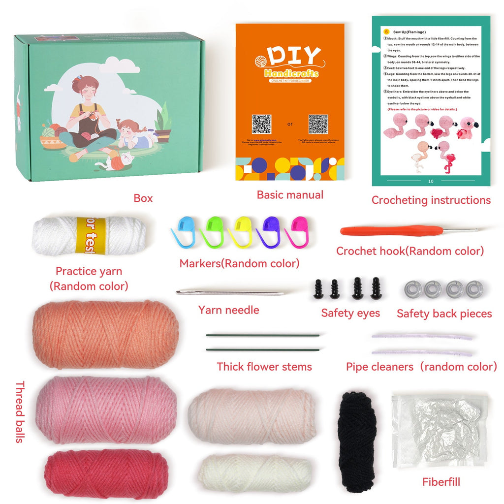 Flamingos DIY Crochet Kit