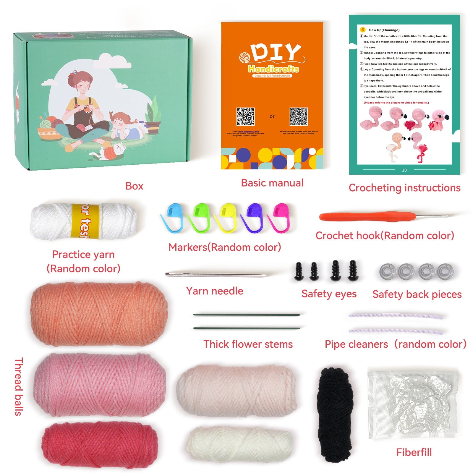 Flamingos DIY Crochet Kit