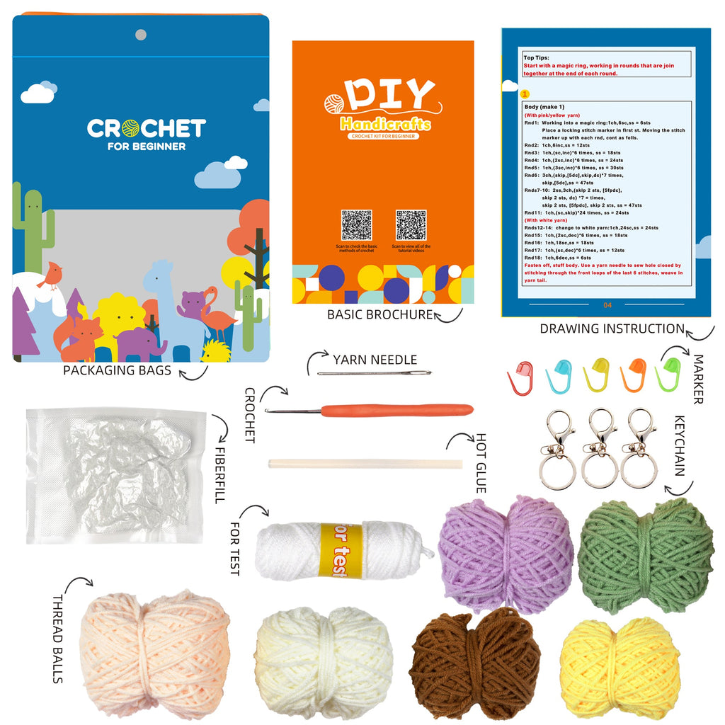 Colorful Gnomes DIY Crochet Kit